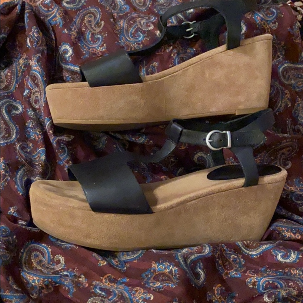 Madewell Leather Platform Wedge Sandals